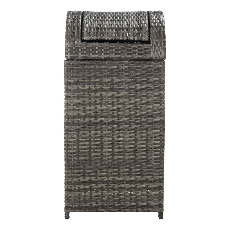 Safavieh Serapis Wicker and Rattan Trash Bin in Gray / Brown
