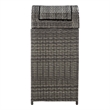 Safavieh Serapis Wicker and Rattan Trash Bin in Gray / Brown