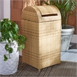 Safavieh Serapis Wicker and Rattan Trash Bin in Natural