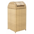 Safavieh Serapis Wicker and Rattan Trash Bin in Natural