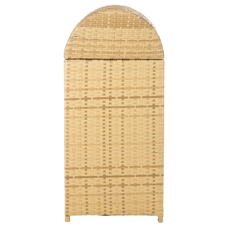 Safavieh Serapis Wicker and Rattan Trash Bin in Natural