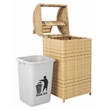 Safavieh Serapis Wicker and Rattan Trash Bin in Natural
