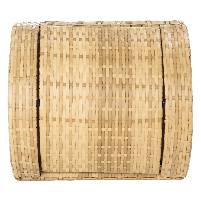 Safavieh Serapis Wicker and Rattan Trash Bin in Natural