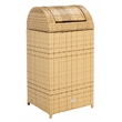 Safavieh Serapis Wicker and Rattan Trash Bin in Natural