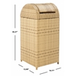Safavieh Serapis Wicker and Rattan Trash Bin in Natural