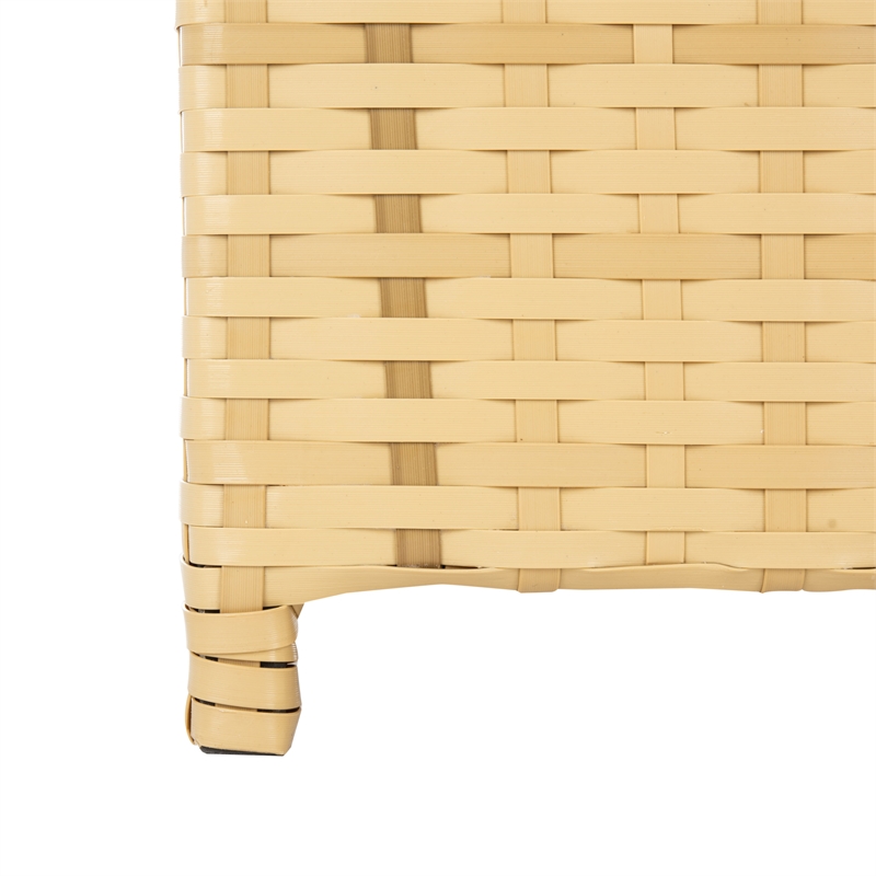 Safavieh Serapis Wicker and Rattan Trash Bin in Natural