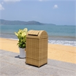 Safavieh Serapis Wicker and Rattan Trash Bin in Natural