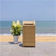 Safavieh Serapis Wicker and Rattan Trash Bin in Natural