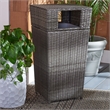 Safavieh Mazeli Wicker and Rattan Trash Bin in Gray / Brown