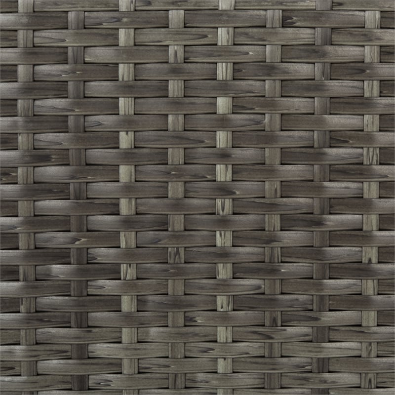 Safavieh Mazeli Wicker and Rattan Trash Bin in Gray / Brown