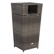 Safavieh Mazeli Wicker and Rattan Trash Bin in Gray / Brown