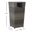Safavieh Mazeli Wicker and Rattan Trash Bin in Gray / Brown