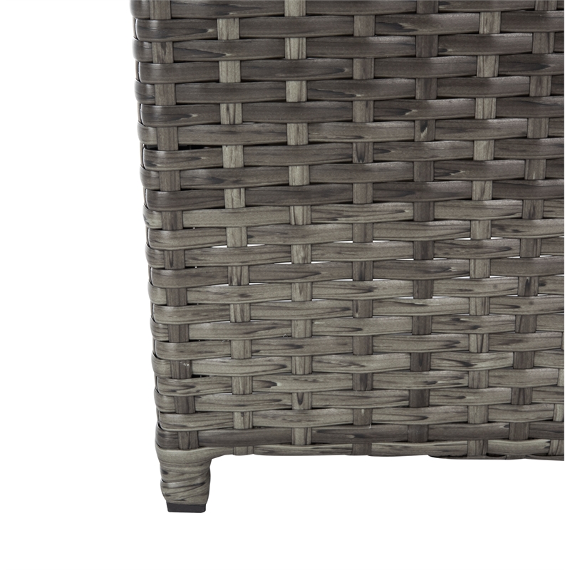 Safavieh Mazeli Wicker and Rattan Trash Bin in Gray / Brown