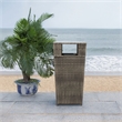 Safavieh Mazeli Wicker and Rattan Trash Bin in Gray / Brown