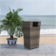 Safavieh Mazeli Wicker and Rattan Trash Bin in Gray / Brown