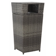 Safavieh Mazeli Wicker and Rattan Trash Bin in Gray / Brown
