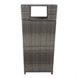 Safavieh Mazeli Wicker and Rattan Trash Bin in Gray / Brown