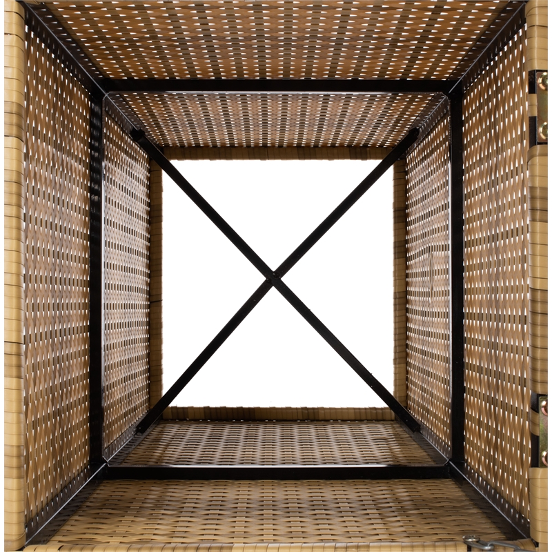 Safavieh Mazeli Wicker and Rattan Trash Bin in Natural