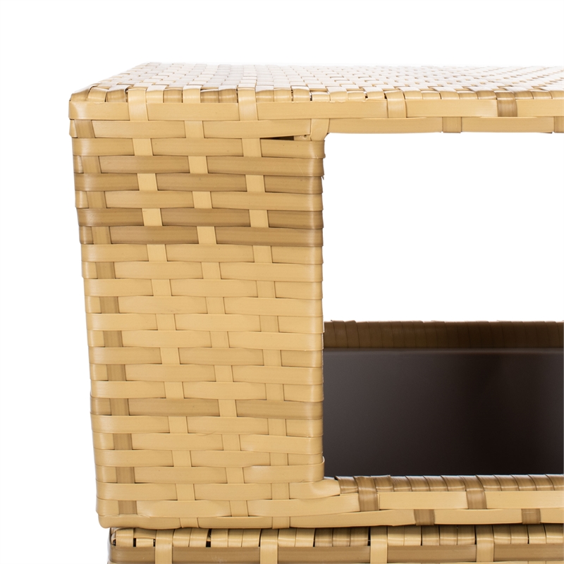 Safavieh Mazeli Wicker and Rattan Trash Bin in Natural