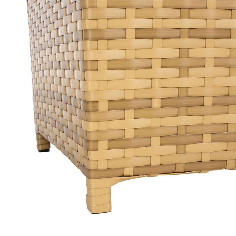 Safavieh Mazeli Wicker and Rattan Trash Bin in Natural