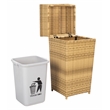 Safavieh Mazeli Wicker and Rattan Trash Bin in Natural