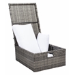 Safavieh Pramla Wicker and Rattan Sette w/Ottoman in Gray / Brown / White