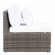 Safavieh Pramla Wicker and Rattan Sette w/Ottoman in Gray / Brown / White