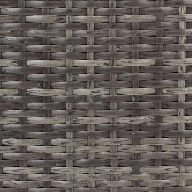 Safavieh Pramla Wicker and Rattan Sette w/Ottoman in Gray / Brown / White
