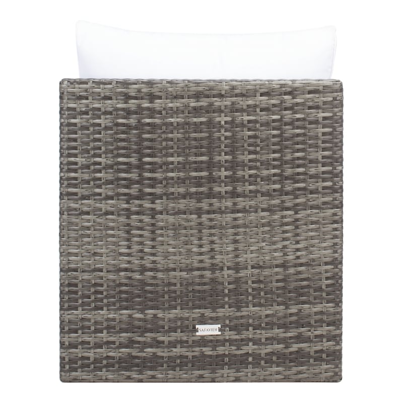 Safavieh Pramla Wicker and Rattan Sette w/Ottoman in Gray / Brown / White