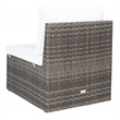 Safavieh Pramla Wicker and Rattan Sette w/Ottoman in Gray / Brown / White