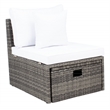 Safavieh Pramla Wicker and Rattan Sette w/Ottoman in Gray / Brown / White