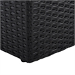 Safavieh Pramla Outdoor Wicker and Rattan Sette with Ottoman in Black/Light Gray