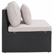 Safavieh Pramla Outdoor Wicker and Rattan Sette with Ottoman in Black/Light Gray