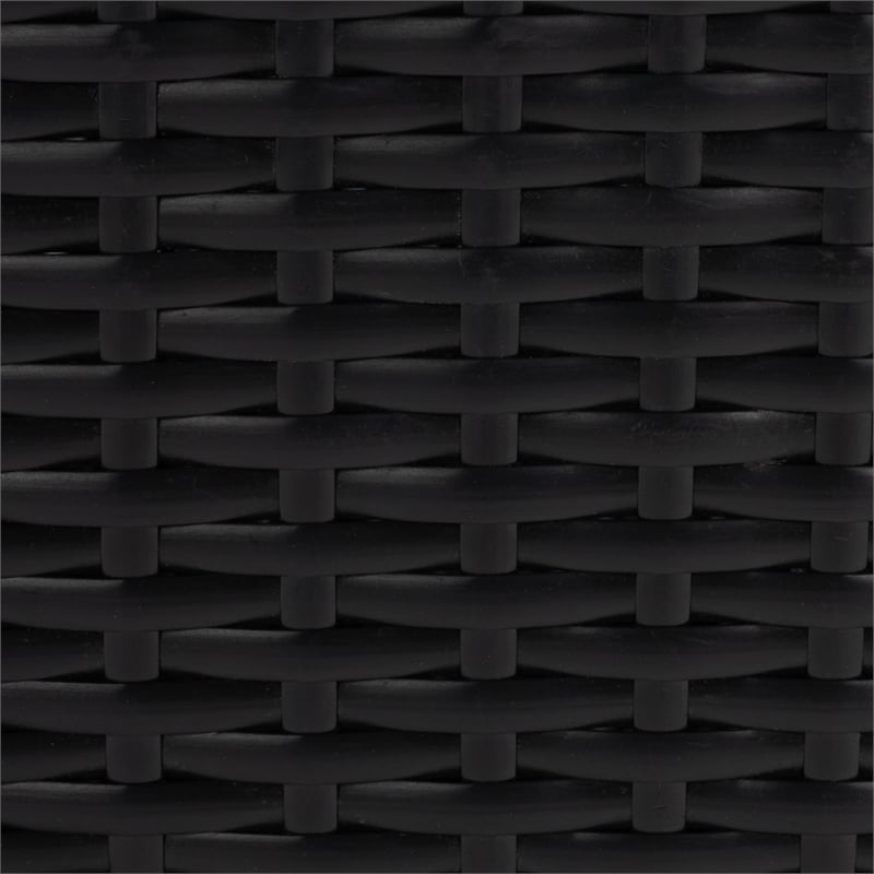 Safavieh Pramla Outdoor Wicker and Rattan Sette with Ottoman in Black/Light Gray