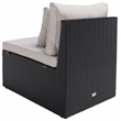 Safavieh Pramla Outdoor Wicker and Rattan Sette with Ottoman in Black/Light Gray