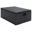 Safavieh Pramla Outdoor Wicker and Rattan Sette with Ottoman in Black/Light Gray