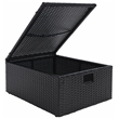 Safavieh Pramla Outdoor Wicker and Rattan Sette with Ottoman in Black/Light Gray