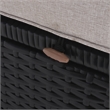 Safavieh Pramla Outdoor Wicker and Rattan Sette with Ottoman in Black/Light Gray