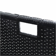 Safavieh Pramla Outdoor Wicker and Rattan Sette with Ottoman in Black/Light Gray