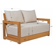 Safavieh Jackson Wood 2 Seater Sofa in Natural / Taupe