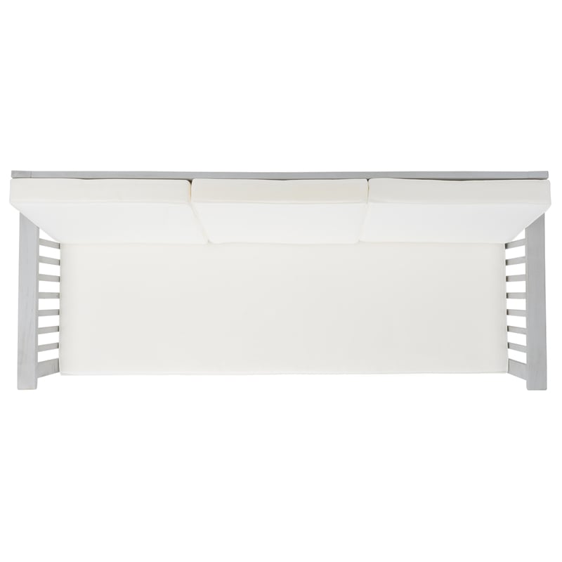 Safavieh Finnick Wood Outdoor Bench in Gray / Beige