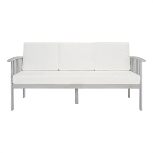 Safavieh Finnick Wood Outdoor Bench in Gray / Beige