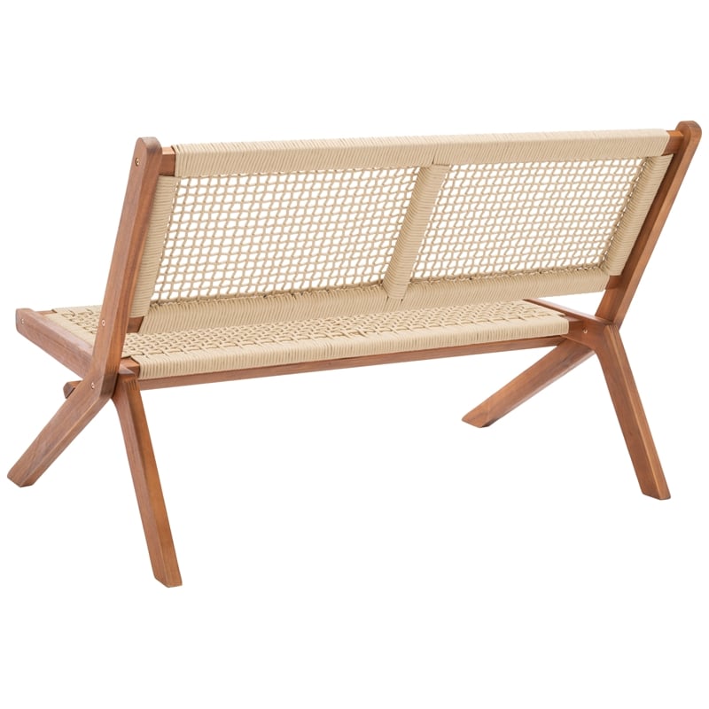 Safavieh Kobina Wood Outdoor Bench in Natural / Natural