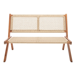 Safavieh Kobina Wood Outdoor Bench in Natural / Natural