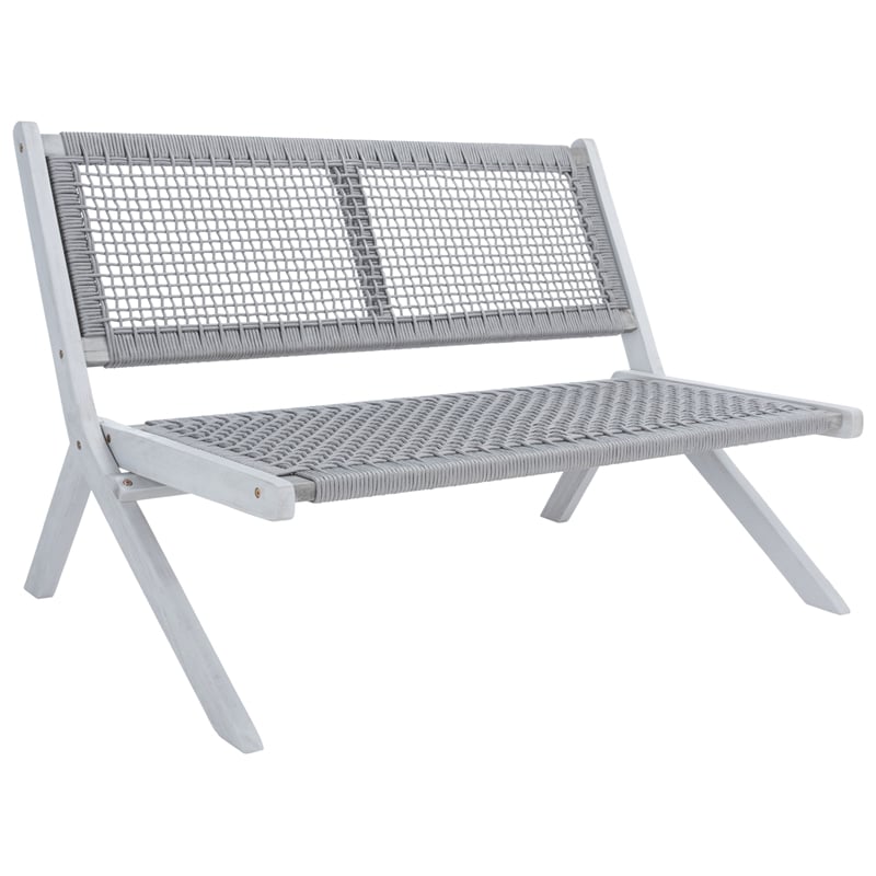 Safavieh Kobina Wood Outdoor Bench in Gray / Gray