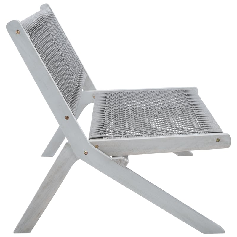 Safavieh Kobina Wood Outdoor Bench in Gray / Gray