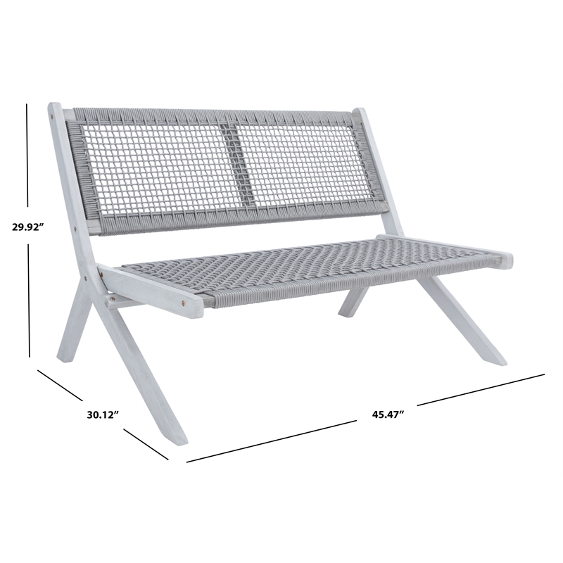 Safavieh Kobina Wood Outdoor Bench in Gray / Gray