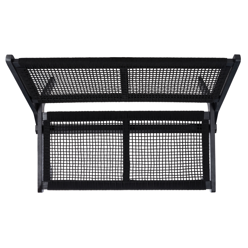 Safavieh Kobina Wood Outdoor Bench in Black / Black