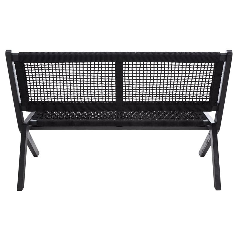 Safavieh Kobina Wood Outdoor Bench in Black / Black