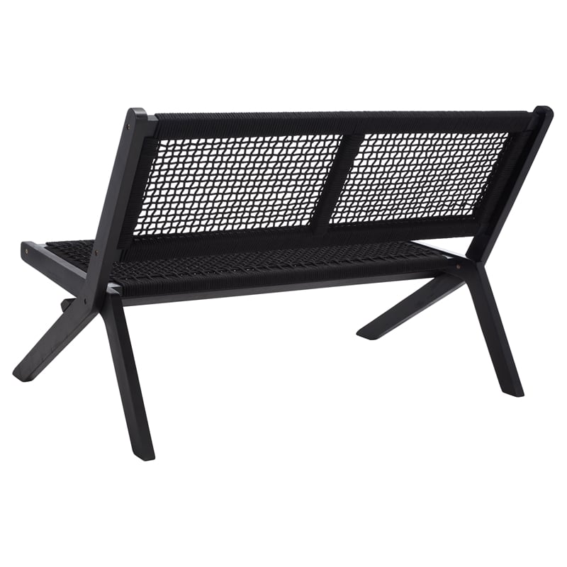 Safavieh Kobina Wood Outdoor Bench in Black / Black
